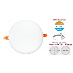 Downlight panel LED Redondo SIN MARCO 170mm 18W CCT corte ajustable 75 a 150mm